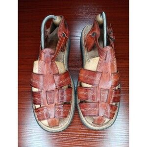 Méxican Playera Huaraches Sandals Mens 10.5 Brown Leather Adjustable Strap EUC
